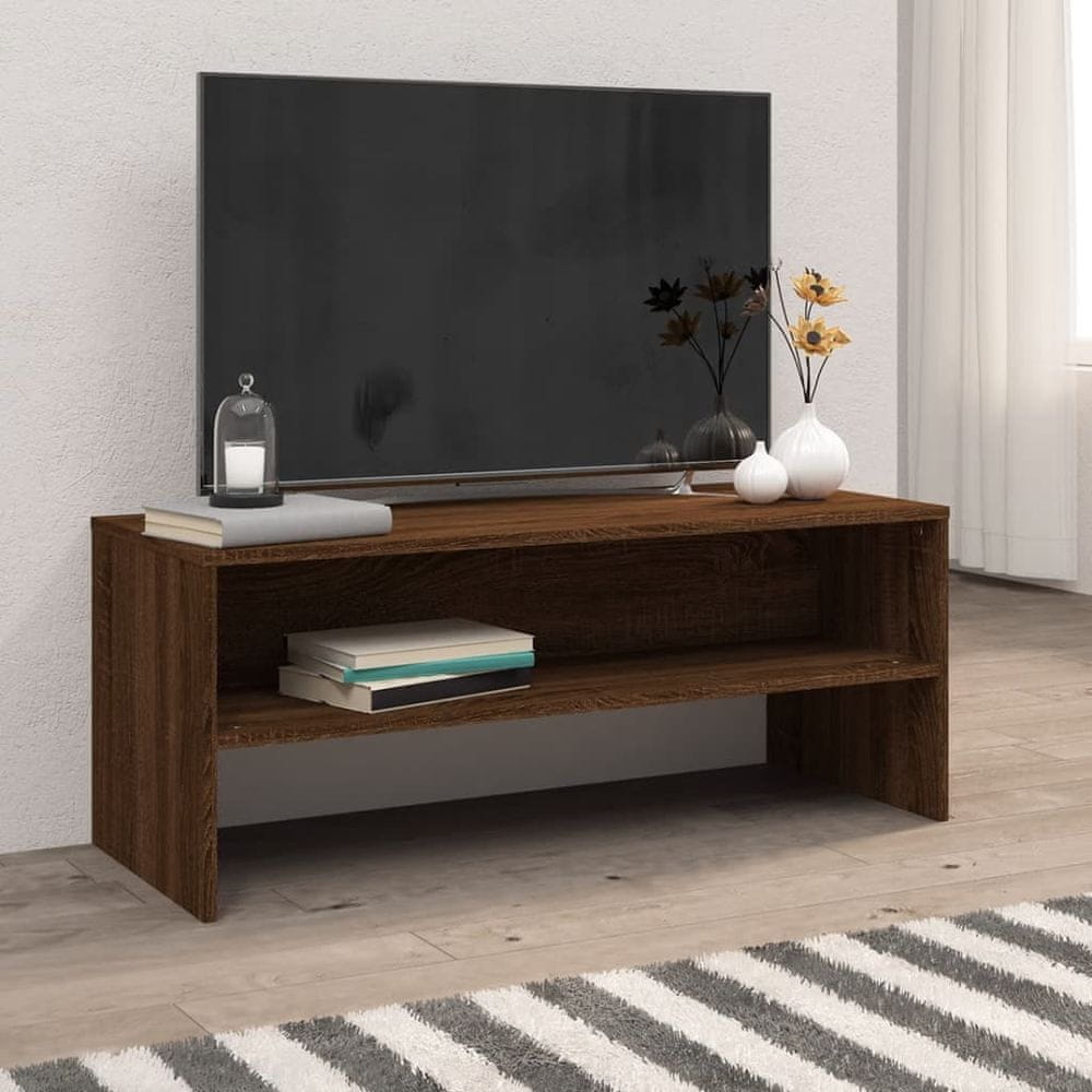 Vidaxl TV skrinka hnedý dub 100x40x40 cm spracované drevo